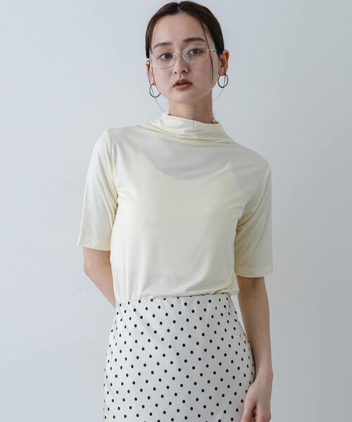 SENSE OF PLACE by URBAN RESEARCH(センスオブプレイスバイアーバンリサーチ)の「ソフトハイネックTシャツ(半袖)(Tシャツ/カットソー・レディース・アイボリー/ブルー/ダークグレー・ONE)」の10枚目の写真