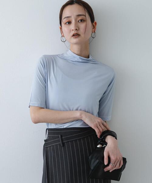 SENSE OF PLACE by URBAN RESEARCH(センスオブプレイスバイアーバンリサーチ)の「ソフトハイネックTシャツ(半袖)(Tシャツ/カットソー・レディース・アイボリー/ブルー/ダークグレー・ONE)」の16枚目の写真