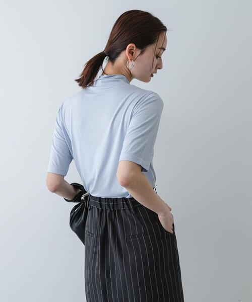 SENSE OF PLACE by URBAN RESEARCH(センスオブプレイスバイアーバンリサーチ)の「ソフトハイネックTシャツ(半袖)(Tシャツ/カットソー・レディース・アイボリー/ブルー/ダークグレー・ONE)」の15枚目の写真