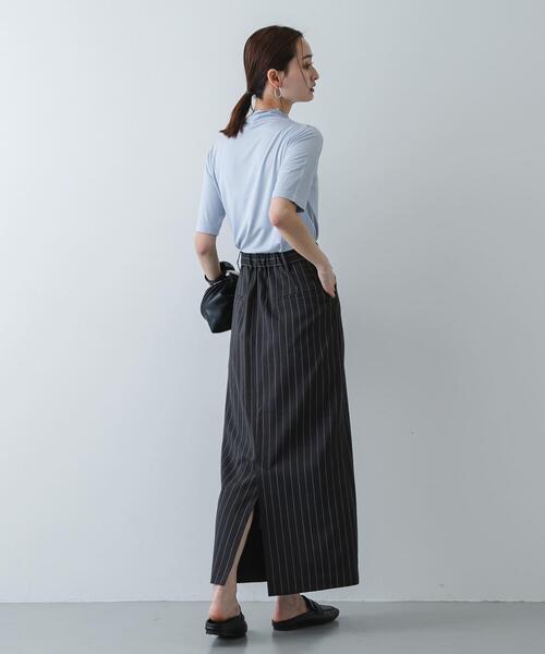 SENSE OF PLACE by URBAN RESEARCH(センスオブプレイスバイアーバンリサーチ)の「ソフトハイネックTシャツ(半袖)(Tシャツ/カットソー・レディース・アイボリー/ブルー/ダークグレー・ONE)」の13枚目の写真