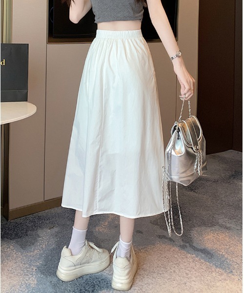 mielu(ミエル)の「リボンギャザースカート(スカート・レディース・ブラック/ホワイト/ベージュ/カーキ・MEDIUM/LARGE)」の5枚目の写真