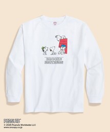 BROOKS BROTHERS | Brooks Brothers × PEANUTS コットン スヌーピー・ドッグハウスプリント ロングスリーブTシャツ(Tシャツ/カットソー)