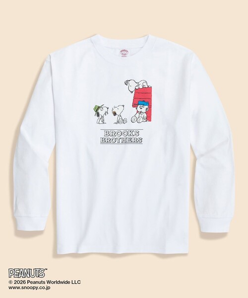 BROOKS BROTHERS(ブルックスブラザーズ)の「Brooks Brothers × PEANUTS コットン スヌーピー・ドッグハウスプリント ロングスリーブTシャツ(Tシャツ/カットソー・メンズ・グレー/ホワイト・LARGE/MEDIUM/SMALL)」の1枚目の写真