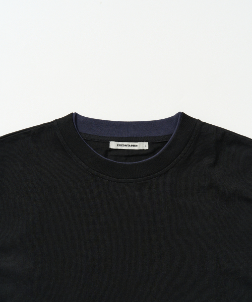 EXCONTAINER(エックスコンテナ)の「チェックレイヤードクロップハーフTシャツ(ブラック)(Tシャツ/カットソー・メンズ・その他・MEDIUM/LARGE/X-LARGE)」の12枚目の写真