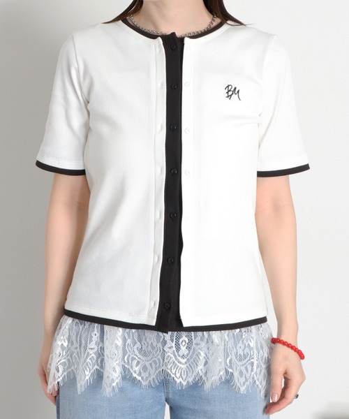 cepo(セポ)の「配色レイヤードライク半袖カーディガン(Tシャツ/カットソー・レディース・ブラック/オフホワイト/ホワイト系その他・M)」の20枚目の写真