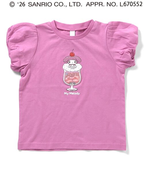 sanrio(サンリオ)の「サンリオキャラクターズバルーンスリーブTシャツ(Tシャツ/カットソー・キッズ・チェック/イエロー/ピンク/サックスブルー/アイボリー/ラベンダー・80/90/100/110/120/130/140)」の1枚目の写真