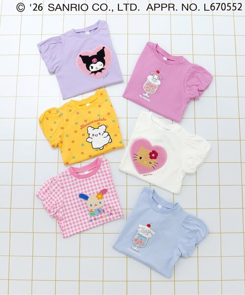 sanrio(サンリオ)の「サンリオキャラクターズバルーンスリーブTシャツ(Tシャツ/カットソー・キッズ・チェック/イエロー/ピンク/サックスブルー/アイボリー/ラベンダー・80/90/100/110/120/130/140)」の7枚目の写真