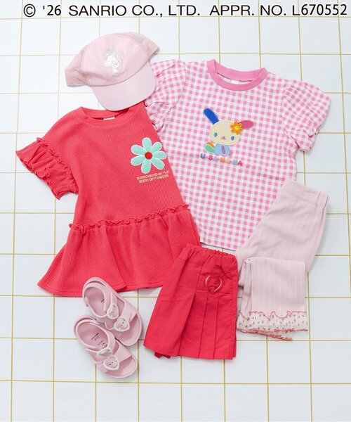 sanrio(サンリオ)の「サンリオキャラクターズバルーンスリーブTシャツ(Tシャツ/カットソー・キッズ・チェック/イエロー/ピンク/サックスブルー/アイボリー/ラベンダー・80/90/100/110/120/130/140)」の8枚目の写真