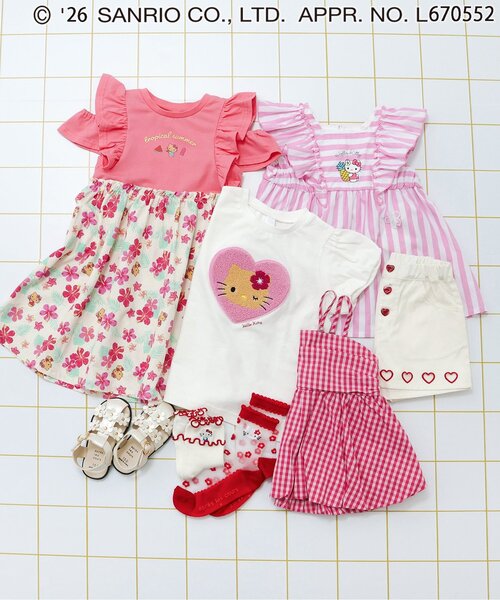 sanrio(サンリオ)の「サンリオキャラクターズバルーンスリーブTシャツ(Tシャツ/カットソー・キッズ・チェック/イエロー/ピンク/サックスブルー/アイボリー/ラベンダー・80/90/100/110/120/130/140)」の9枚目の写真