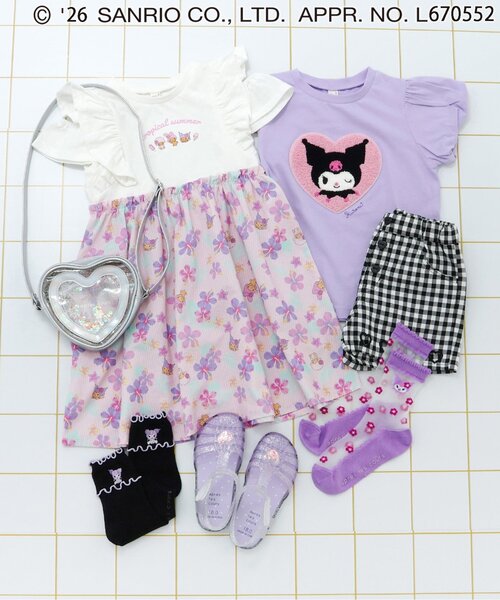 sanrio(サンリオ)の「サンリオキャラクターズバルーンスリーブTシャツ(Tシャツ/カットソー・キッズ・チェック/イエロー/ピンク/サックスブルー/アイボリー/ラベンダー・80/90/100/110/120/130/140)」の10枚目の写真