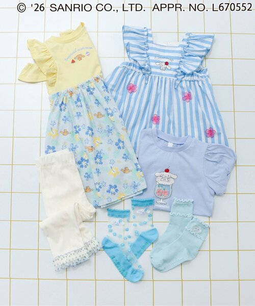 sanrio(サンリオ)の「サンリオキャラクターズバルーンスリーブTシャツ(Tシャツ/カットソー・キッズ・チェック/イエロー/ピンク/サックスブルー/アイボリー/ラベンダー・80/90/100/110/120/130/140)」の12枚目の写真