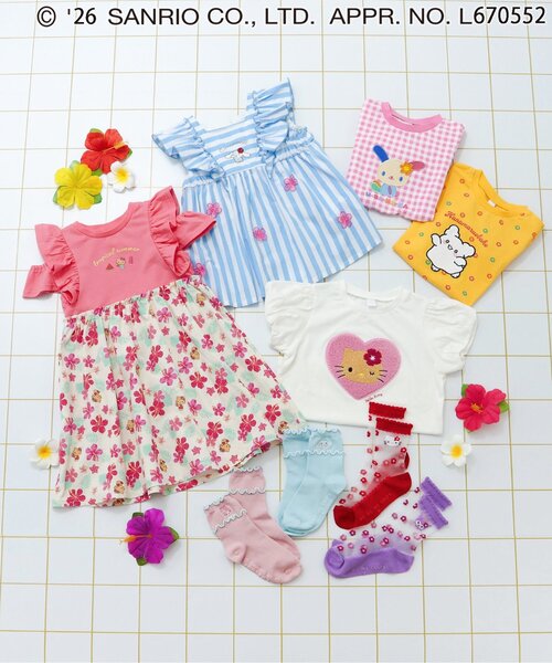 sanrio(サンリオ)の「サンリオキャラクターズバルーンスリーブTシャツ(Tシャツ/カットソー・キッズ・チェック/イエロー/ピンク/サックスブルー/アイボリー/ラベンダー・80/90/100/110/120/130/140)」の14枚目の写真