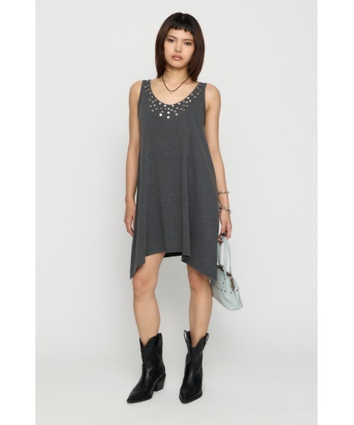 LAGUA GEM（ラグアジェム）の「SHELL BUTTON ミニワンピース（ワンピース・レディース・ブラック/チャコールグレー/ブラウン・SMALL/MEDIUM）」の17枚目の写真