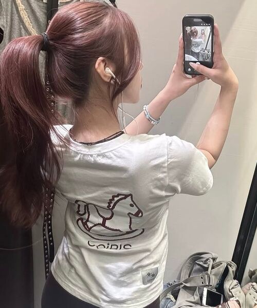 COIRIS（コイリス）の「クレヨンポニーグラフィック半袖Tシャツ（4カラー）（Tシャツ/カットソー・レディース・ライトグレー/ネイビー/ブラック/ホワイト・FREE）」の19枚目の写真
