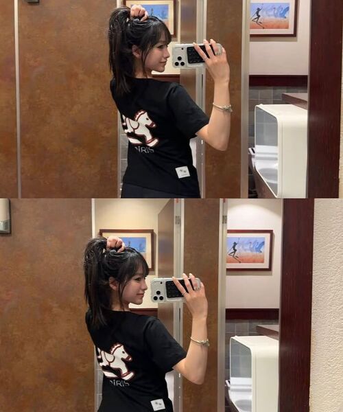 COIRIS（コイリス）の「クレヨンポニーグラフィック半袖Tシャツ（4カラー）（Tシャツ/カットソー・レディース・ライトグレー/ネイビー/ブラック/ホワイト・FREE）」の15枚目の写真