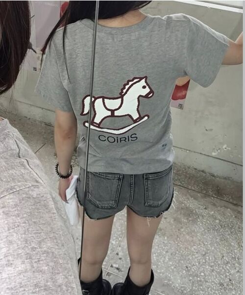 COIRIS（コイリス）の「クレヨンポニーグラフィック半袖Tシャツ（4カラー）（Tシャツ/カットソー・レディース・ライトグレー/ネイビー/ブラック/ホワイト・FREE）」の12枚目の写真
