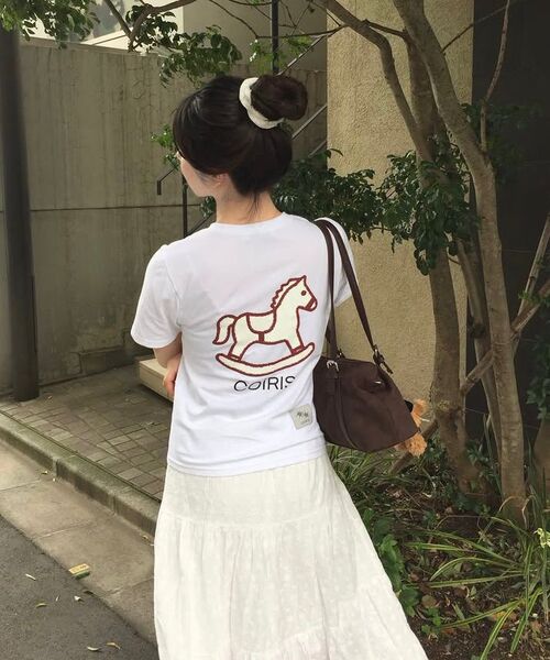 COIRIS（コイリス）の「クレヨンポニーグラフィック半袖Tシャツ（4カラー）（Tシャツ/カットソー・レディース・ライトグレー/ネイビー/ブラック/ホワイト・FREE）」の8枚目の写真