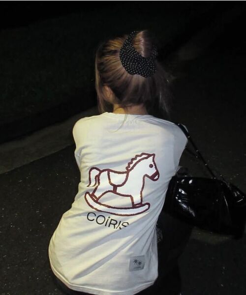 COIRIS（コイリス）の「クレヨンポニーグラフィック半袖Tシャツ（4カラー）（Tシャツ/カットソー・レディース・ライトグレー/ネイビー/ブラック/ホワイト・FREE）」の7枚目の写真
