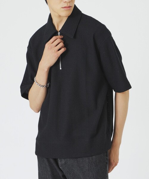 LOVELESS（ラブレス）の「サーキュラーニットハーフジッププルオーバー（Tシャツ/カットソー・メンズ・オフホワイト/ブラック・M/L）」の15枚目の写真