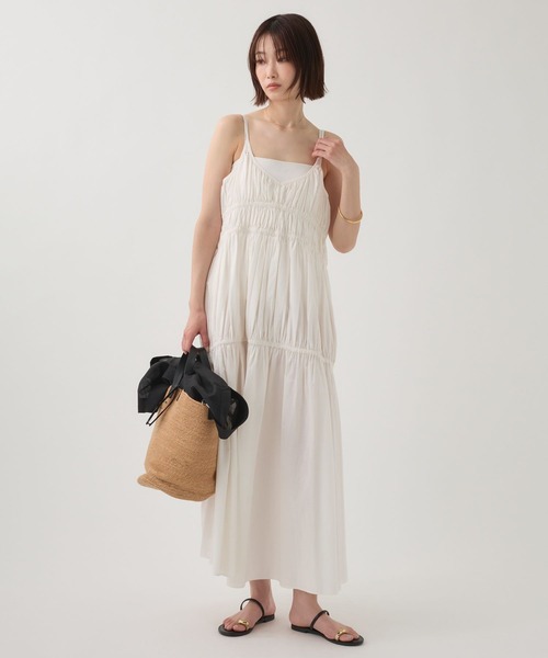 BABYLONE(バビロン)の「コットンギャザーワンピース(ワンピース・レディース・ホワイト/ブラウン/オレンジ・フリー)」の10枚目の写真
