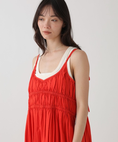 BABYLONE(バビロン)の「コットンギャザーワンピース(ワンピース・レディース・ホワイト/ブラウン/オレンジ・フリー)」の17枚目の写真
