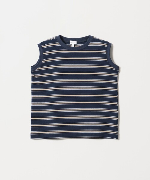green label relaxing(グリーンレーベルリラクシング)の「【スタメンシリーズ】ボーダー ノースリーブ Tシャツ / キッズ 100cm-160cm(Tシャツ/カットソー・キッズ・ブラウン/ネイビー/ピンク・160cm/150cm/140cm/130cm/120cm/110cm/100cm)」の7枚目の写真