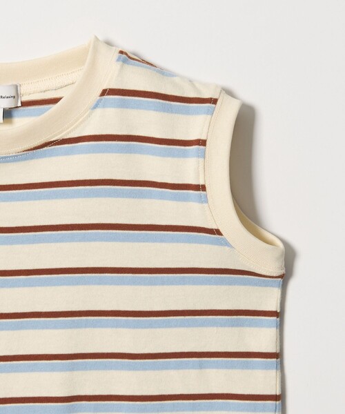 green label relaxing(グリーンレーベルリラクシング)の「【スタメンシリーズ】ボーダー ノースリーブ Tシャツ / キッズ 100cm-160cm(Tシャツ/カットソー・キッズ・ブラウン/ネイビー/ピンク・160cm/150cm/140cm/130cm/120cm/110cm/100cm)」の11枚目の写真