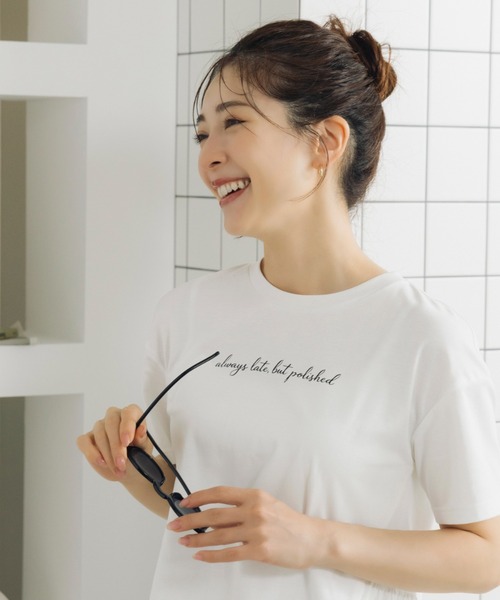 Sono(ソーノ)の「【SONO/ソーノ】【スマートデイリー】《always late, but polished》TEE(Tシャツ/カットソー・レディース・ブラック/ホワイト・F)」の4枚目の写真