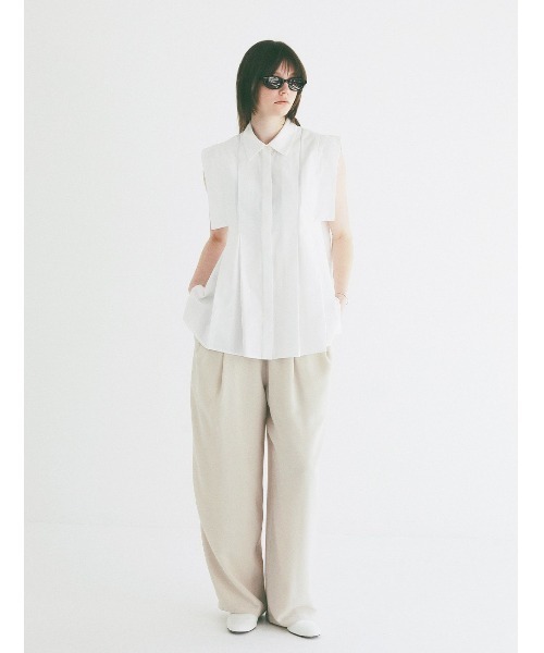 CLANE(クラネ)の「CLANE/クラネ/DRAWSTRING LOOSE TUCK PANT(その他パンツ・レディース・ブラック/アイボリー/ブラウン・1)」の8枚目の写真