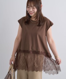 裾レースイレヘムフレンチTシャツ