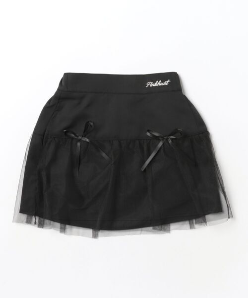 PINKHUNT(ピンクハント)の「PINKHUNT チュール切替スカート 1827K(デニムスカート・キッズ・ブラック/ホワイト・160cm/120cm/140cm/150cm/130cm)」の2枚目の写真