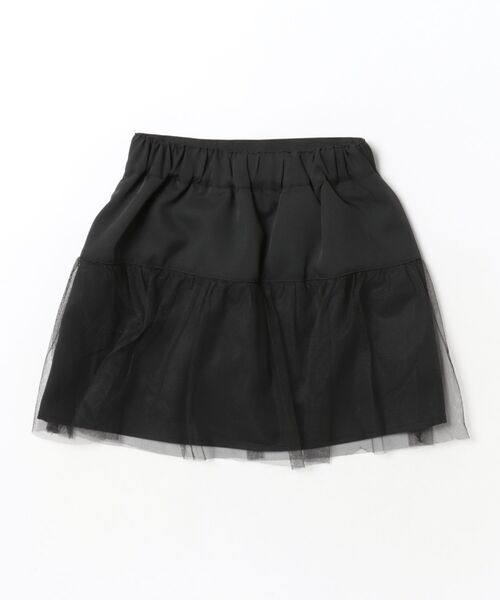 PINKHUNT(ピンクハント)の「PINKHUNT チュール切替スカート 1827K(デニムスカート・キッズ・ブラック/ホワイト・160cm/120cm/140cm/150cm/130cm)」の3枚目の写真