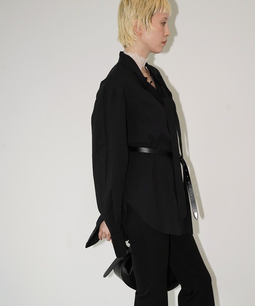chuclla（チュクラ）の「バックレースアップ ボウタイシャツ chw26a021（シャツ/ブラウス・レディース・ブルー/ブラック/ホワイト・FREE）」の11枚目の写真