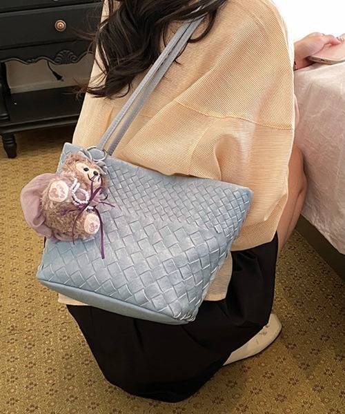 ONEP STAR（ワンピスター）の「編み込みショルダーバック（ショルダーバッグ・レディース・グレイッシュブルー/ブラック/イエロー/ピンク・FREE）」の18枚目の写真