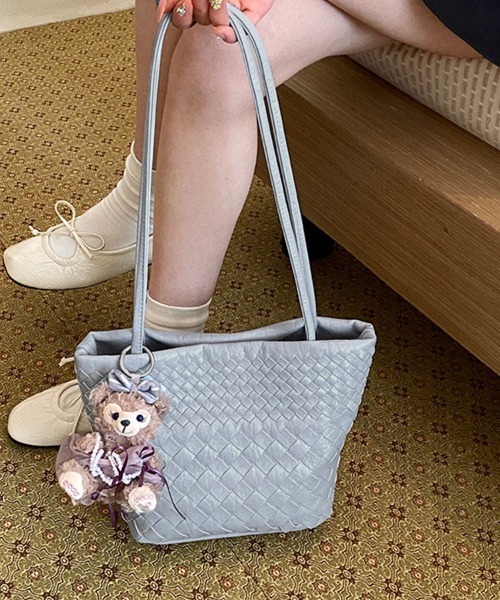 ONEP STAR（ワンピスター）の「編み込みショルダーバック（ショルダーバッグ・レディース・グレイッシュブルー/ブラック/イエロー/ピンク・FREE）」の19枚目の写真
