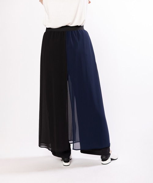 OSMOSIS(オズモーシス)の「シフォンレイヤードパンツ(その他パンツ・レディース・ブラック/ブラック系その他/グレー・ONE SIZE)」の6枚目の写真