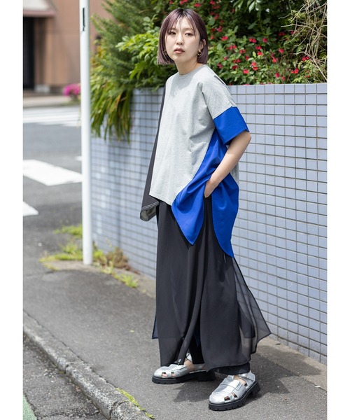 OSMOSIS(オズモーシス)の「シフォンレイヤードパンツ(その他パンツ・レディース・ブラック/ブラック系その他/グレー・ONE SIZE)」の12枚目の写真