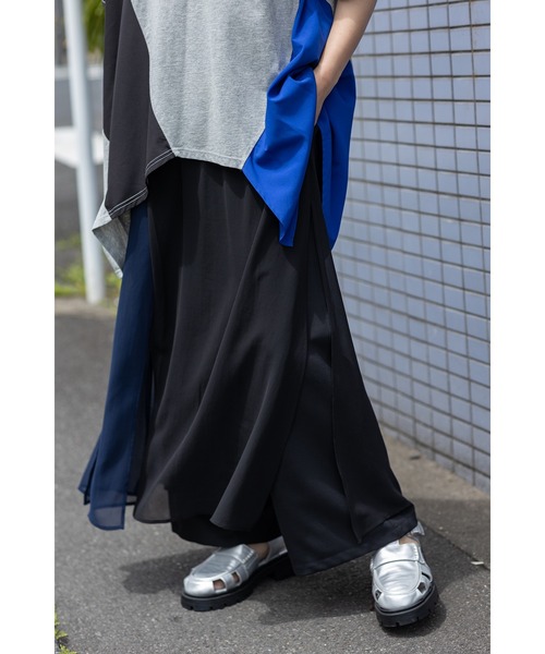 OSMOSIS(オズモーシス)の「シフォンレイヤードパンツ(その他パンツ・レディース・ブラック/ブラック系その他/グレー・ONE SIZE)」の14枚目の写真