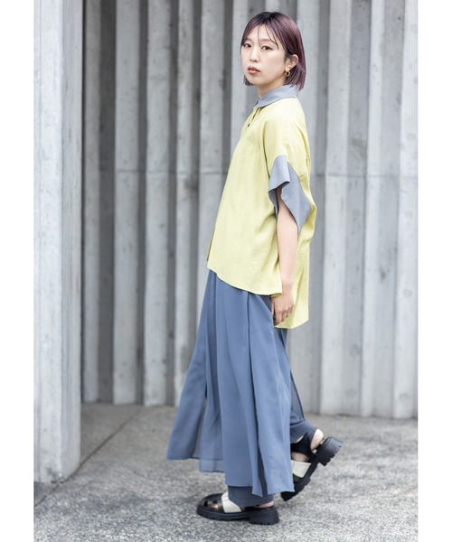 OSMOSIS(オズモーシス)の「シフォンレイヤードパンツ(その他パンツ・レディース・ブラック/ブラック系その他/グレー・ONE SIZE)」の18枚目の写真
