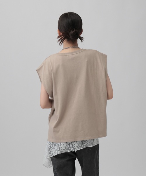 LEPSIM（レプシィム）の「フォトロゴプリントノースリーブ　778710（Tシャツ/カットソー・レディース・チャコールグレー/ベージュ/オフホワイト・FREE）」の9枚目の写真