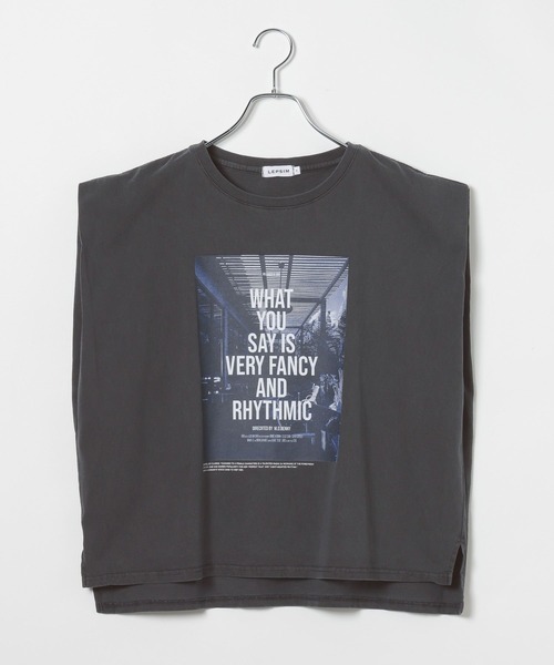 LEPSIM（レプシィム）の「フォトロゴプリントノースリーブ　778710（Tシャツ/カットソー・レディース・チャコールグレー/ベージュ/オフホワイト・FREE）」の13枚目の写真