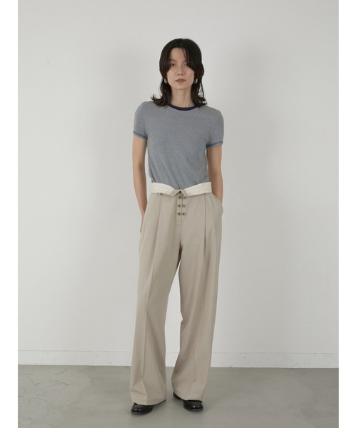 LA PEAU DE GEM（ラポドゥジェム）の「【LA PEAU DE GEM】button slacks/ボタンスラックス（スラックス・レディース・ブラック/ベージュ・S/M）」の8枚目の写真