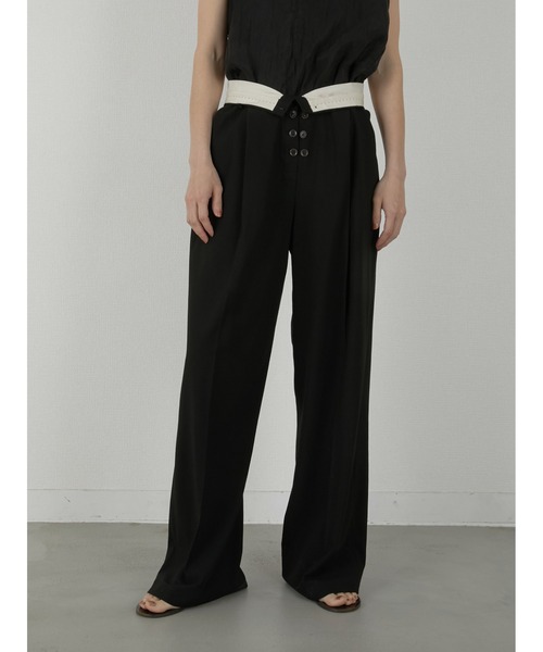 LA PEAU DE GEM（ラポドゥジェム）の「【LA PEAU DE GEM】button slacks/ボタンスラックス（スラックス・レディース・ブラック/ベージュ・S/M）」の14枚目の写真