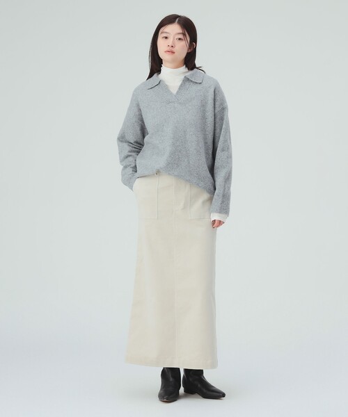 BEAMS HEART(ビームスハート)の「細コール ベイカースカート(スカート・レディース・ダークブラウン/チャコールグレー/ホワイト系その他5・SMALL/MEDIUM)」の4枚目の写真