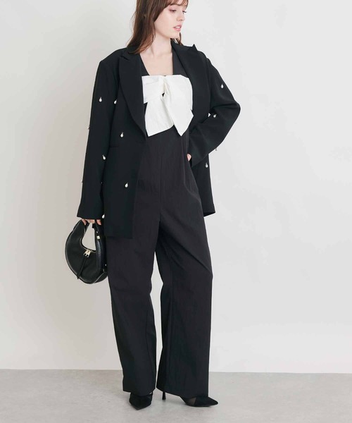 PICCIN PERLA（ピッチンペルラ）の「配色リボンオールインワン（サロペット/オーバーオール・レディース・ブラック・M/S）」の17枚目の写真