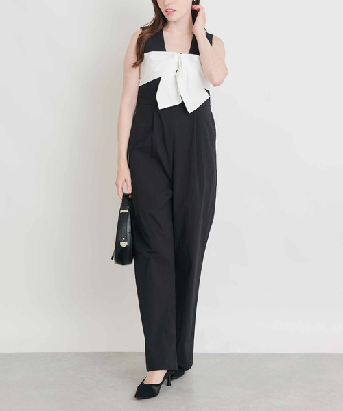 PICCIN PERLA（ピッチンペルラ）の「配色リボンオールインワン（サロペット/オーバーオール・レディース・ブラック・M/S）」の15枚目の写真
