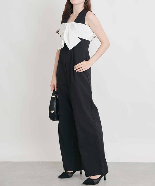 PICCIN PERLA（ピッチンペルラ）の「配色リボンオールインワン（サロペット/オーバーオール・レディース・ブラック・M/S）」の14枚目の写真