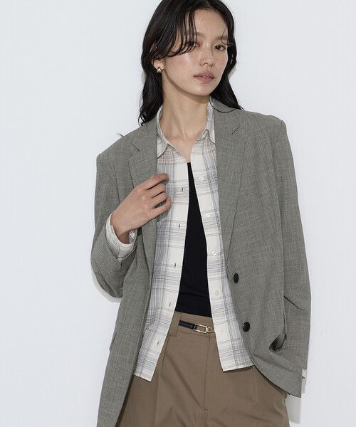 COMME CA(コムサ)の「〔 TALLサイズ 〕 モノトーンシアーチェック シャツ(シャツ/ブラウス・レディース・ブラック/オフホワイト・15号)」の13枚目の写真