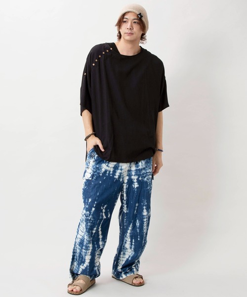 チャイハネ(チャイハネ)の「【チャイハネ】タイダイミラーワークMEN'Sパンツ(デニムパンツ・メンズ・ブルー/ベージュ/ブラック・FREE)」の13枚目の写真