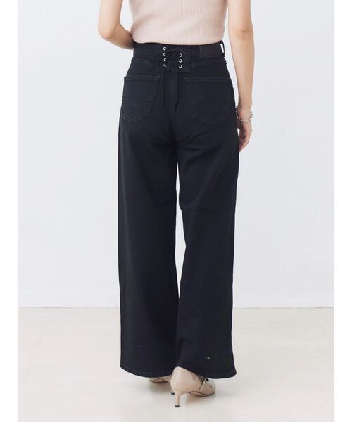 TONAL(トーナル)の「【SOMETHING】LACE UP WIDE(デニムパンツ・レディース・ブラウン/ブラック・SMALL/X-SMALL)」の4枚目の写真